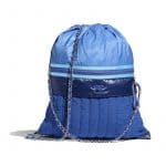Chanel Blue Nylon Backpack Bag