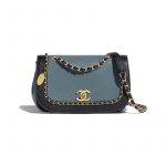 Chanel Blue:Dark Blue Lambskin:Grained Calfskin Flap Bag