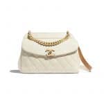 Chanel Ivory Quilted Lambskin Flap Bag