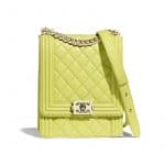 Chanel Light Green North:South Boy Flap Bag