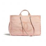 Chanel Light Pink Mixed Fibers Medium Shopping Bag