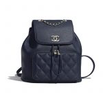Chanel Navy Blue Business Affinity Backpack Bag