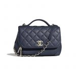 Chanel Navy Blue Business Affinity Small Top Handle Bag