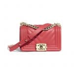 Chanel Pink Chevron Boy Chanel Small Flap Bag