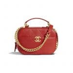 Chanel Red Quilted Grained Calfskin Small Camera Case Bag