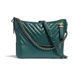 Chanel Turquoise Chevron Gabrielle Hobo Bag