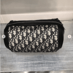 Dior Black Oblique Canvas Pouch Bag