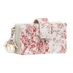 Dior Red/White Hortensia Lady Dior Card Holder