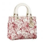 Dior Red/White Hortensia Mini Lady Dior Bag