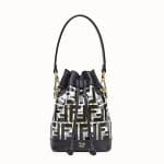 Fendi Black PU Logo Mon Tresor Mini Bucket Bag