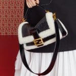 Fendi Black/White Leather/Fur Baguette Bag - Pre-Fall 2019