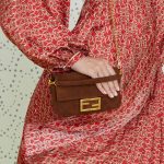 Fendi Brown Suede Mini Baguette Bag - Pre-Fall 2019