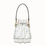 Fendi White PU Logo Mon Tresor Mini Bucket Bag