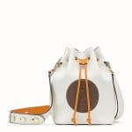 Fendi White Stamp Patch Small Mon Tresor Bucket Bag