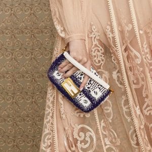 Fendi White/Purple Beaded Mini Baguette Bag - Pre-Fall 2019