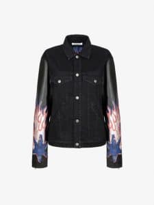 Givenchy Denim and Printed Leather Jacket