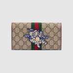 Gucci GG Supreme Three Little Pigs Continental Wallet
