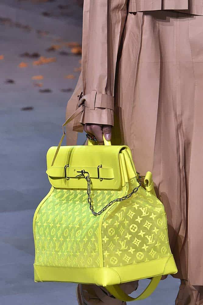 Louis Vuitton Teal, Neon Yellow And Classic Monogram Soft Trunk