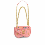 Louis Vuitton Rose New Wave Love Lock Chain MM Bag