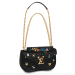 Louis Vuitton Black New Wave Love Lock Chain MM Bag