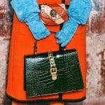 Gucci Green Crocodile Sylvie Top Handle Bag 2