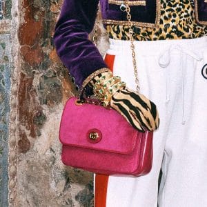 Gucci Pink Suede Flap Bag