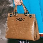Gucci Tan Crocodile Top Handle Bag