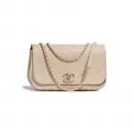 Chanel Beige Calfskin Flap Bag
