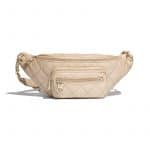 Chanel Beige Iridescent Grained Calfskin Waist Bag