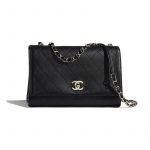 Chanel Black Calfskin Large Flap Bag