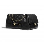 Chanel Black Lambskin Large Side Pack Bag