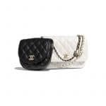 Chanel Black/White Lambskin Two-Tone Side Pack Bag