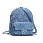 Chanel Blue Mixed Fibers Backpack Bag