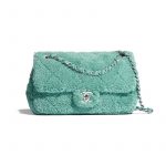 Chanel Green Mixed Fibers Small Flap Bag