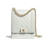 Chanel Light Gray Boy North:South Flap Bag