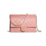 Chanel Pink Lambskin with Imitation Pearls Flap Bag