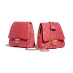 Chanel Red Lambskin Medium Side Pack Bag