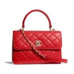 Chanel Red Trendy CC Small Top Handle Bag