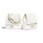 Chanel White Lambskin Medium Side Pack Bag