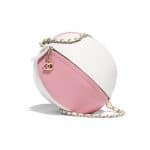Chanel White/Pink Calfskin Beach Ball Bag