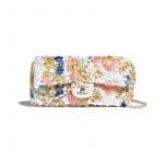 Chanel White/Pink/Gold/Blue Sequins Flap Bag