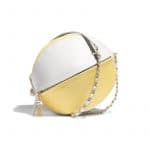 Chanel White/Yellow Calfskin Beach Ball Bag