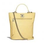 Chanel Yellow Calfskin Bucket Bag