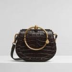 Chloe Profound Brown Embossed Croco Effect Nile Small Bracelet Bag