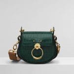 Chloe Wood Green Embossed Croco Effect Tess Small Bag