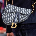 Dior Blue Oblique Canvas Saddle Bag - Fall 2019