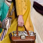 Fendi Purple/Brown Floral/Crocodile Top Handle Bag - Fall 2019