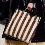 Fendi White/Brown Pequin Shearling Tote Bag - Fall 2019