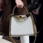 Fendi White/Brown Perforated Peekaboo Bag - Fall 2019