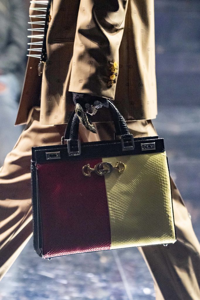 Gucci Red/Yellow Python Zumi Top Handle Bag 2 - Fall 2019